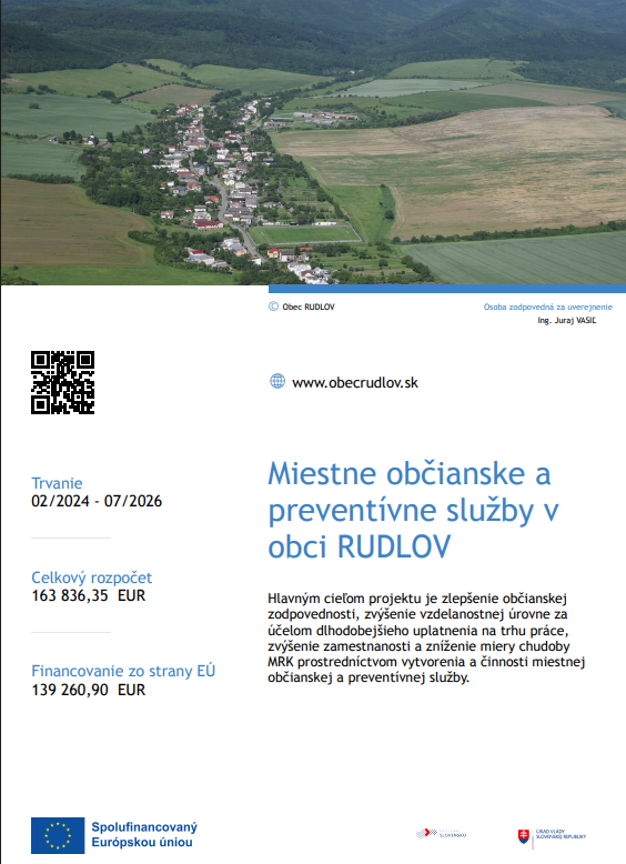 Fotka - Miestne občianske a preventívne služby v obci Rudlov