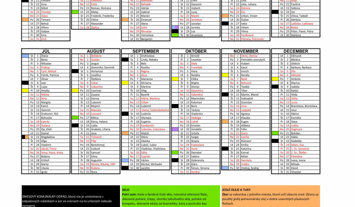 Fotka - Harmonogram zberu odpadu - 2026